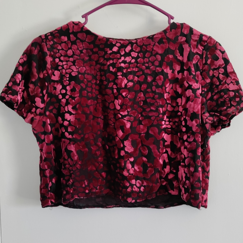 Red velvet statement crop top